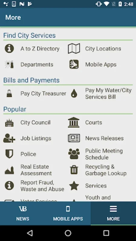 VB Connect for Android - Access Virginia Beach Services