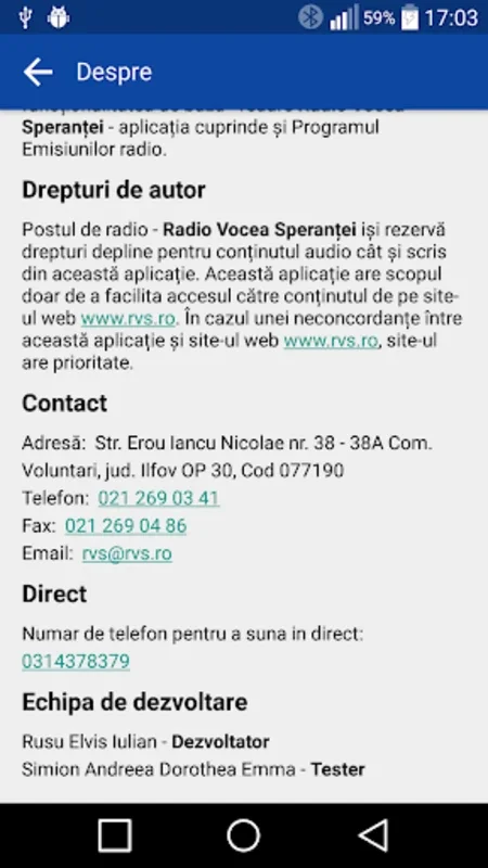 Radio Vocea Speranței for Android - Rich Radio Experience