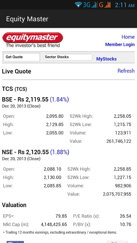 NSE BSE Live Stock Quotes for Android: Real - Time Indian Stock Market Insights