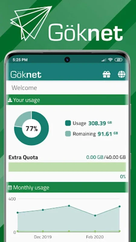 Göknet for Android - Manage Internet Subscription