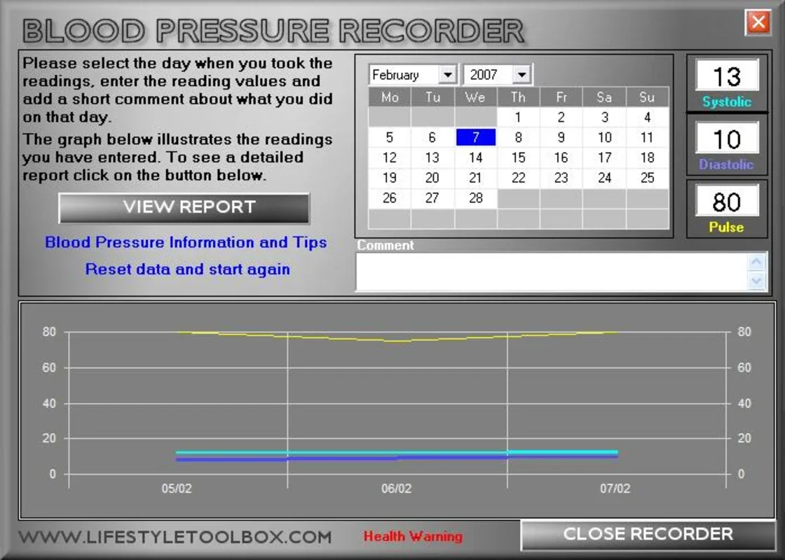 Blood Pressure Recorder for Windows - Monitor Your Health