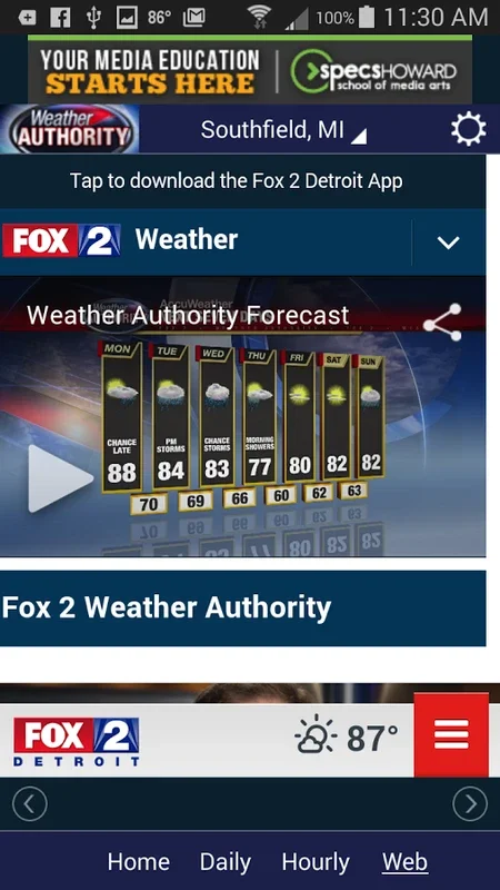 Fox 2 Weather for Android - Real-Time Updates