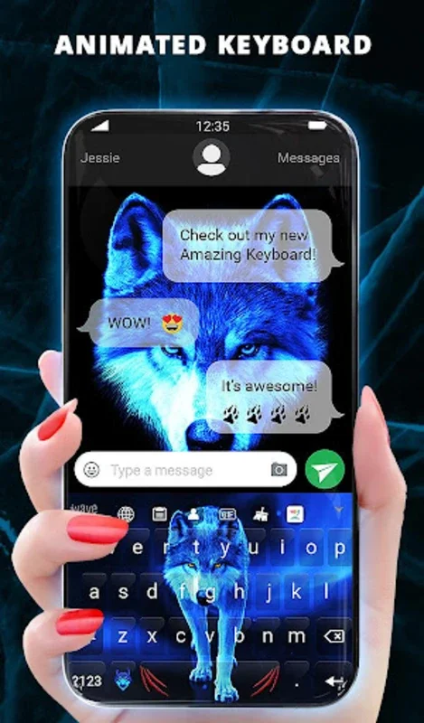 Ice Wallpaper + Keyboard: Wolf for Android - Transform Your Device