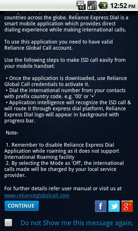 Reliance for Android - Affordable International Calling