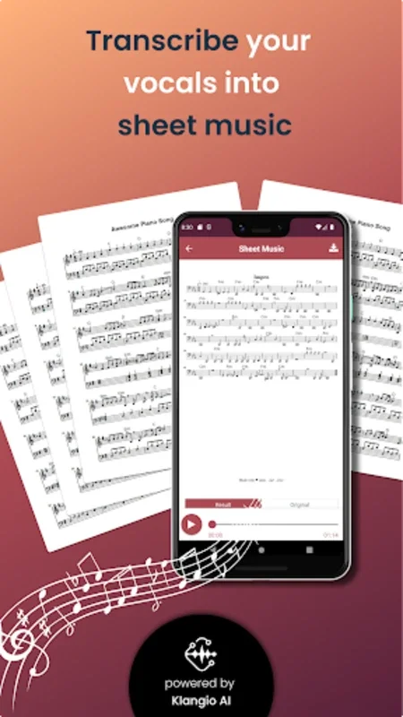 Sing2Notes on Android: Transcribe Singing to Sheet Music