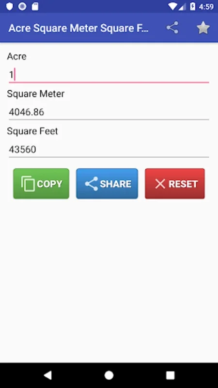 Acre Square Meter Square Feet Converter for Android - No Downloading Required