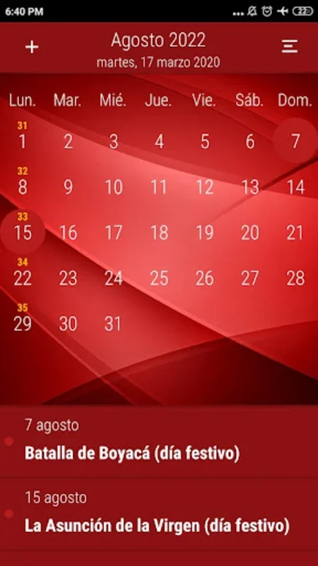 Calendario Festivos Colombia for Android - Efficient Holiday Planning