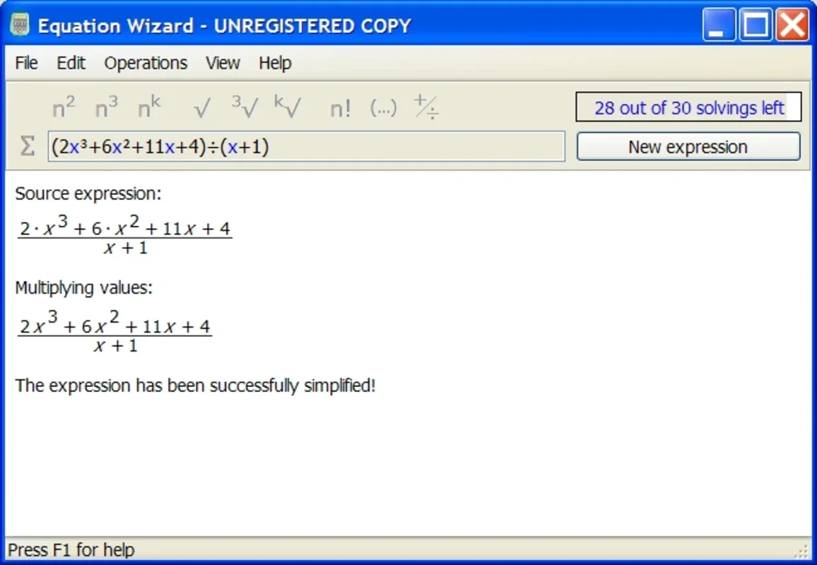 Equation Wizard for Windows - Solve Algebraic Equations Easily