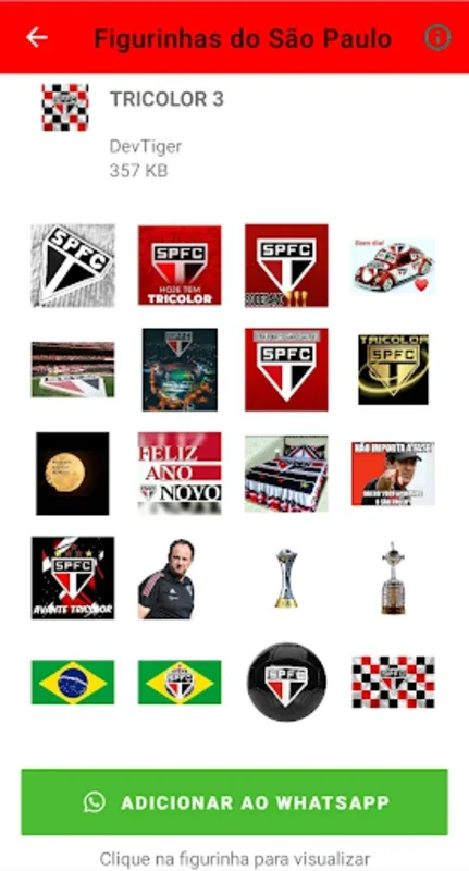 Figurinhas do São Paulo for Android - Free Digital Sticker App