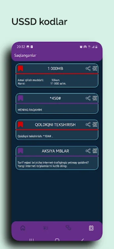 USSD kodlar for Android - Simplify Uzbek Mobile Services