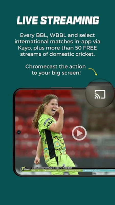 Cricket Australia Live on Android - No Downloading Needed