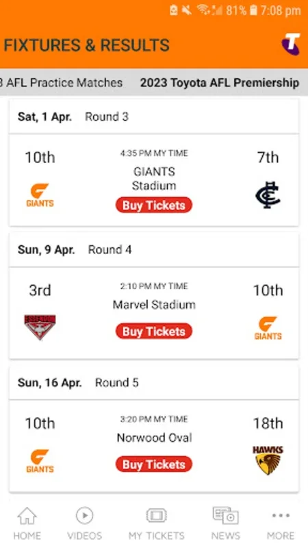 GWS Giants for Android - Stay Updated with AFL Action