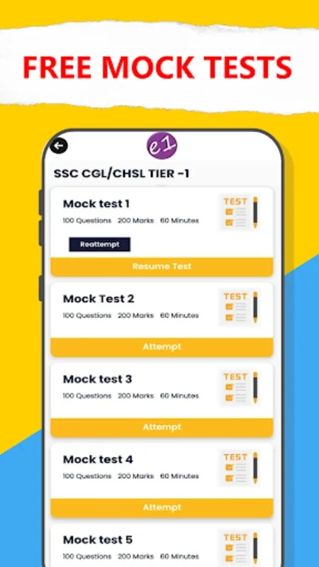 e1 coaching center (SSC exams) for Android - Boost Your Exam Preparation