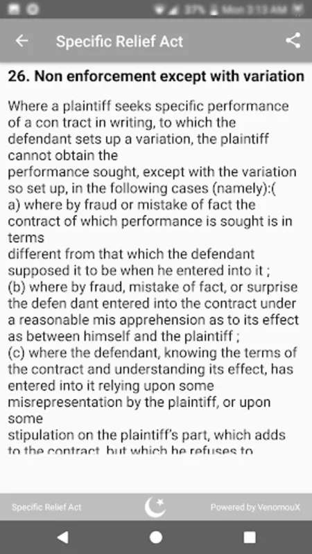 Specific Relief Act 1877 for Android - Comprehensive Legal Aid