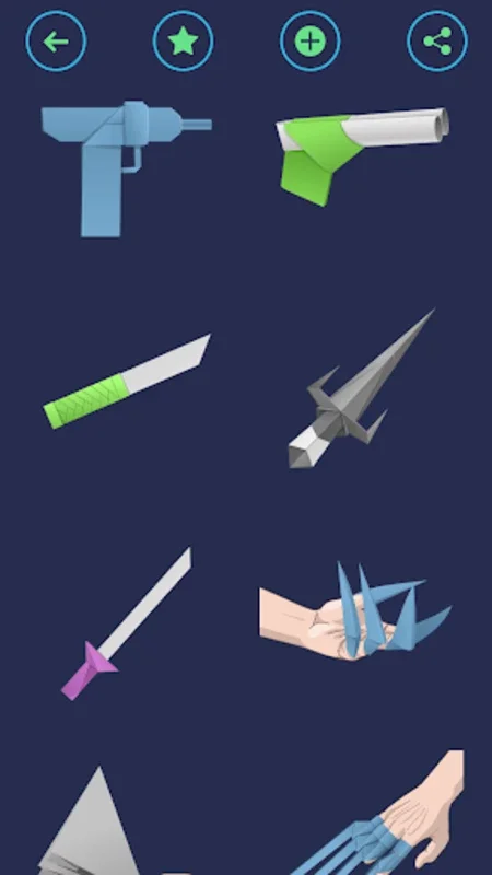 Origami Weapons: Swords & Guns for Android - No Downloading Required