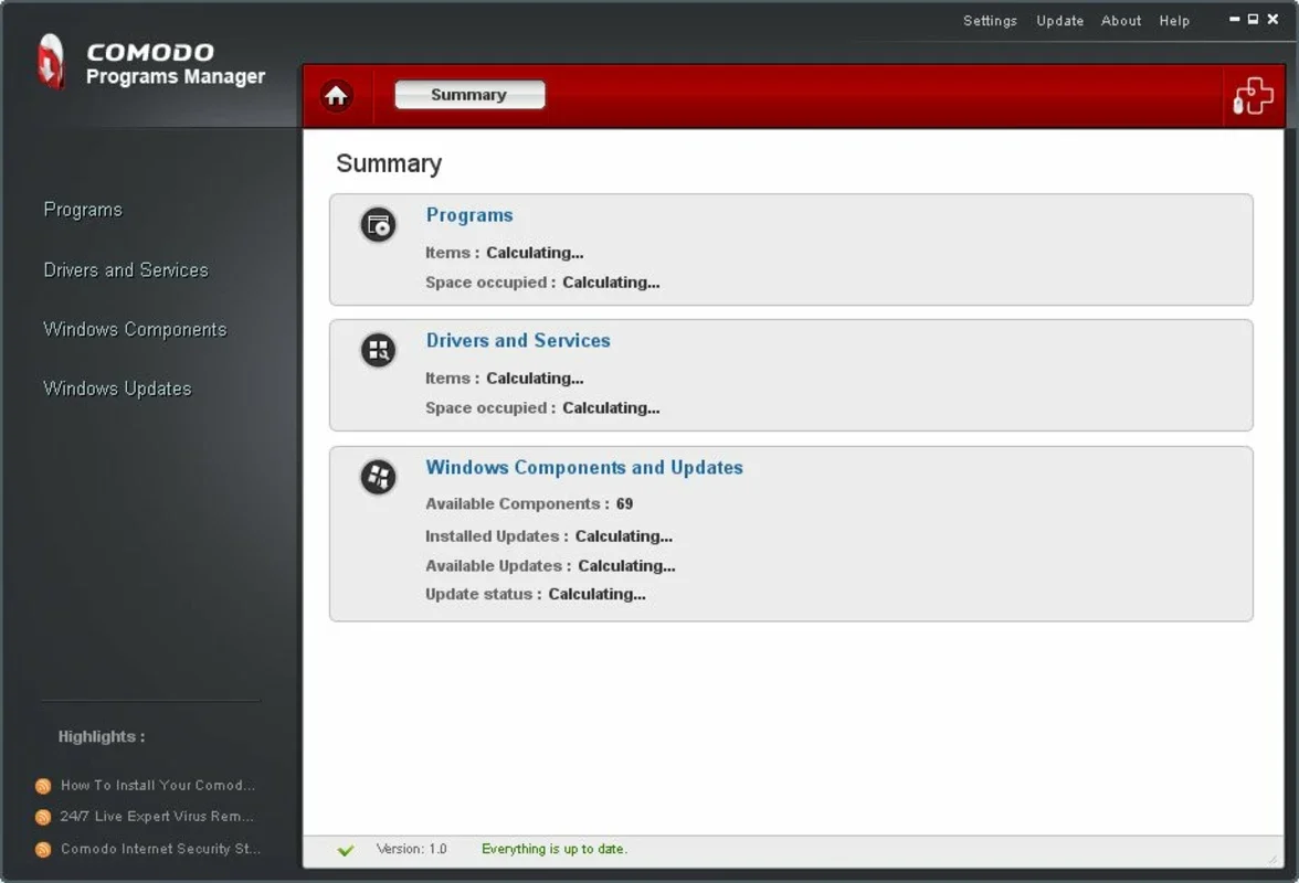 Comodo Programs Manager for Windows - Manage and Free Up Space