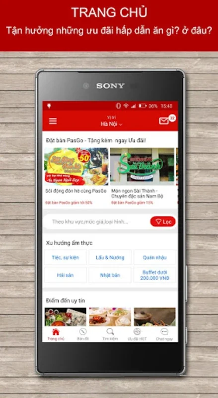 Đặt Bàn Nhà Hàng, PasGo for Android - Discover Exclusive Dining Deals