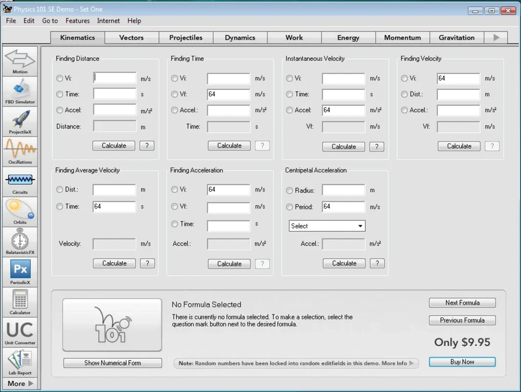 Physics 101 SE: Master Physics Formulas with this Windows Application