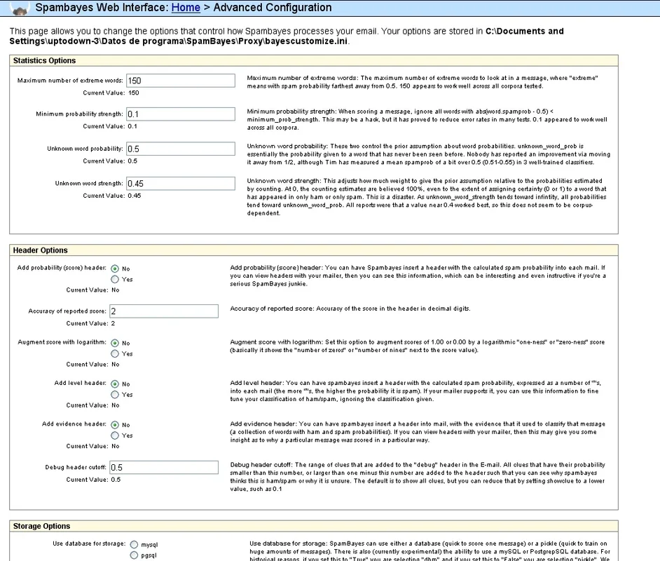 SpamBayes for Windows - Effective Spam Filtering