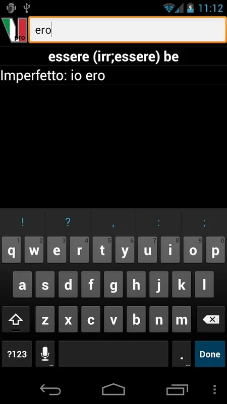 Italian Verbs for Android - Seamless Verb Conjugation