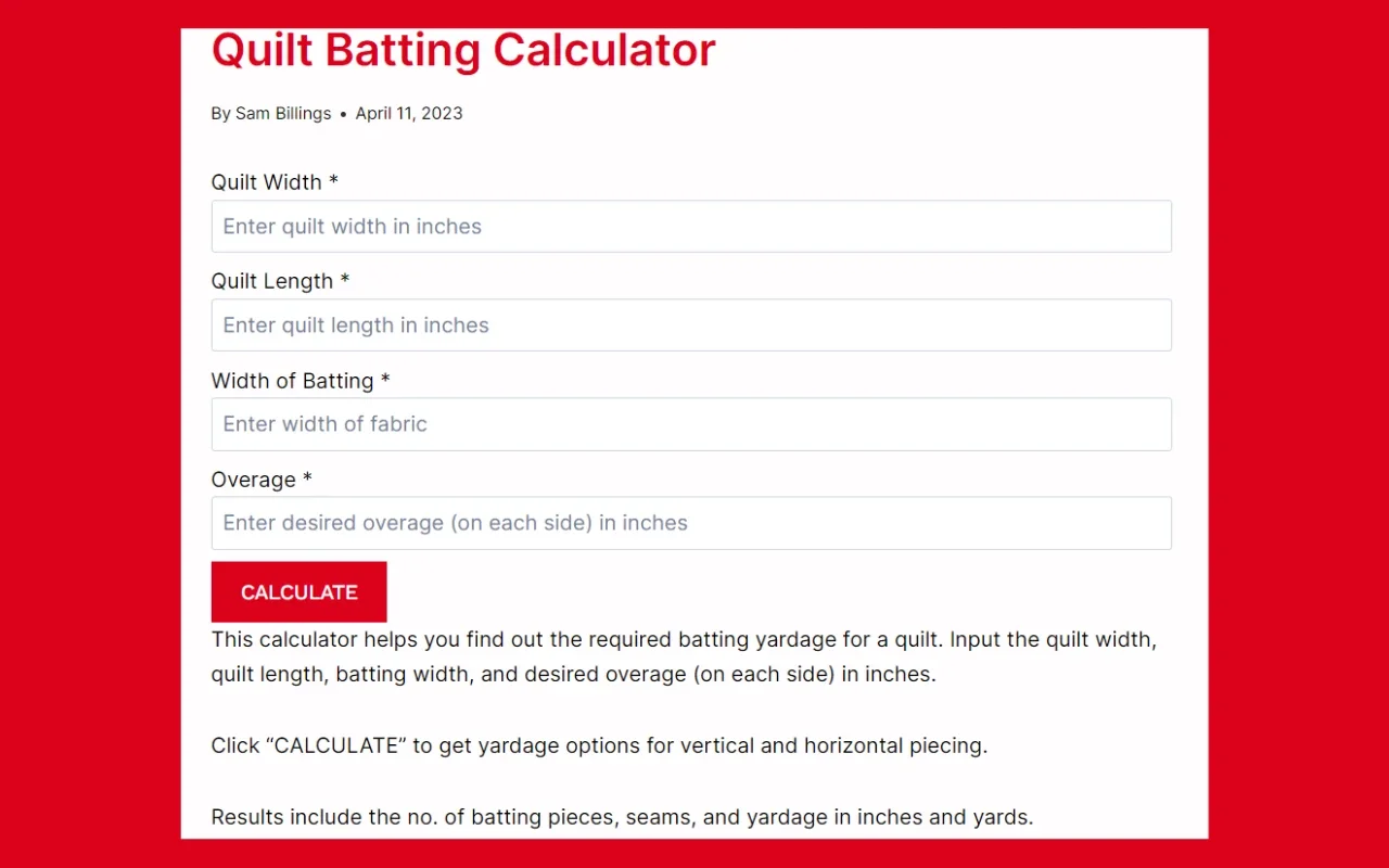 Quilt Calculators for Android: Streamline Your Quilting