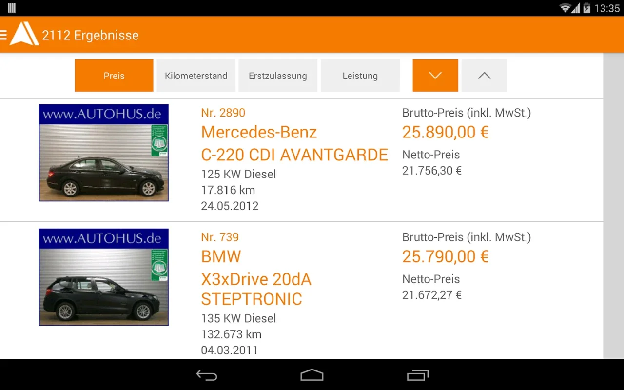 Dat Autohus for Android - Find Your Ideal Used Car