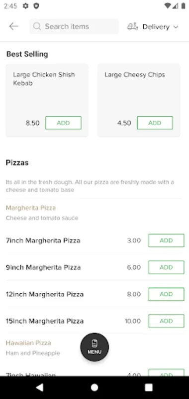 Dial A Dinner for Android - Convenient Food Ordering