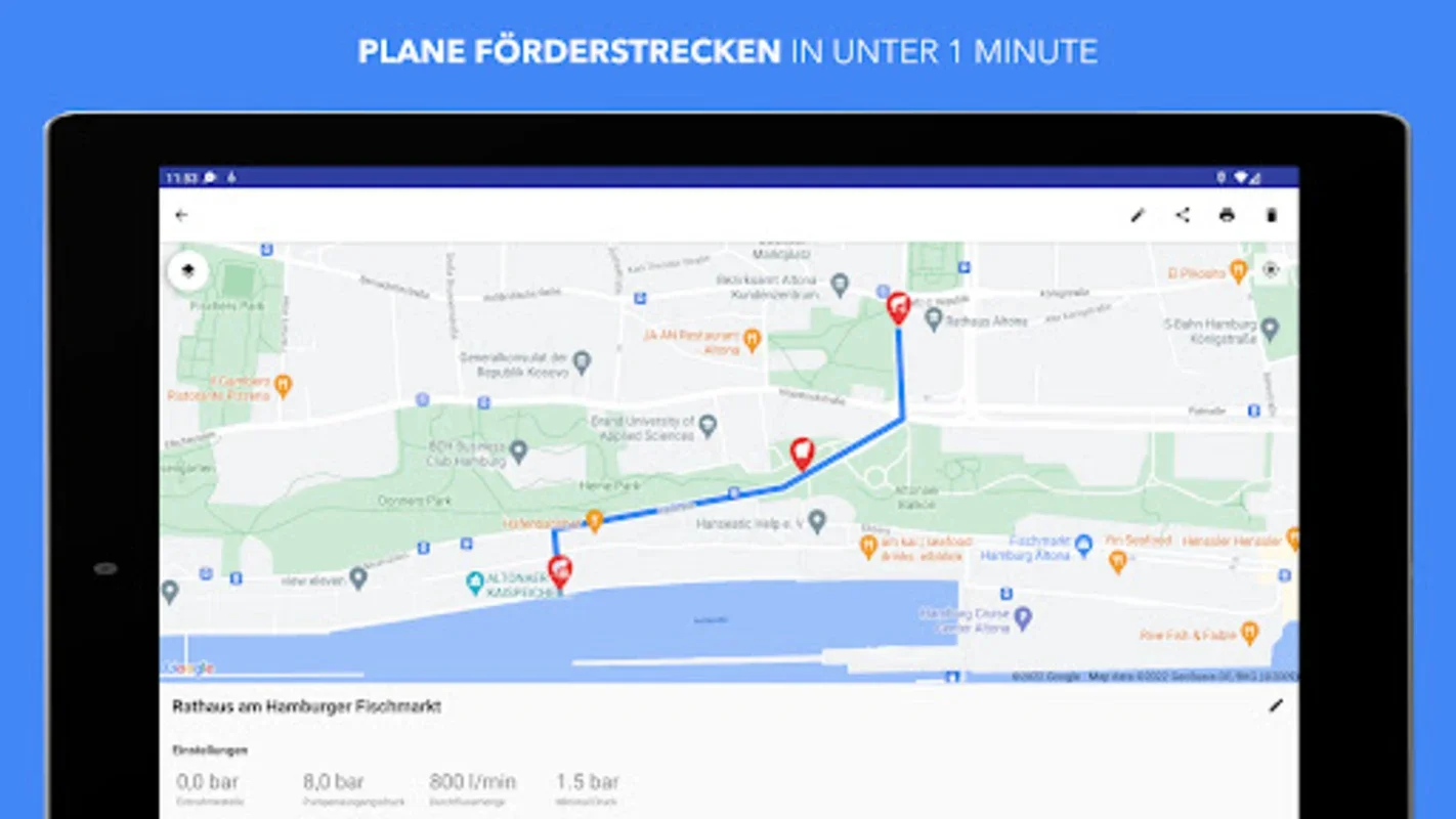 Wasserförderung for Android: Streamline Firefighting Routes