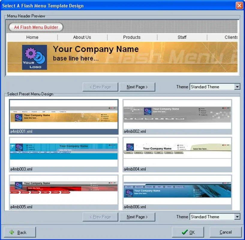 A4 Flash Menu Builder for Windows - Create Attractive Menus Easily