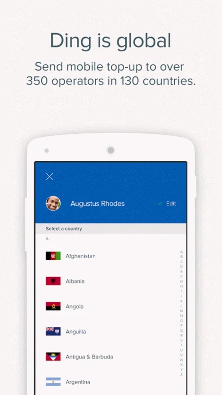 Ding for Android - Recharge Anytime, Anywhere