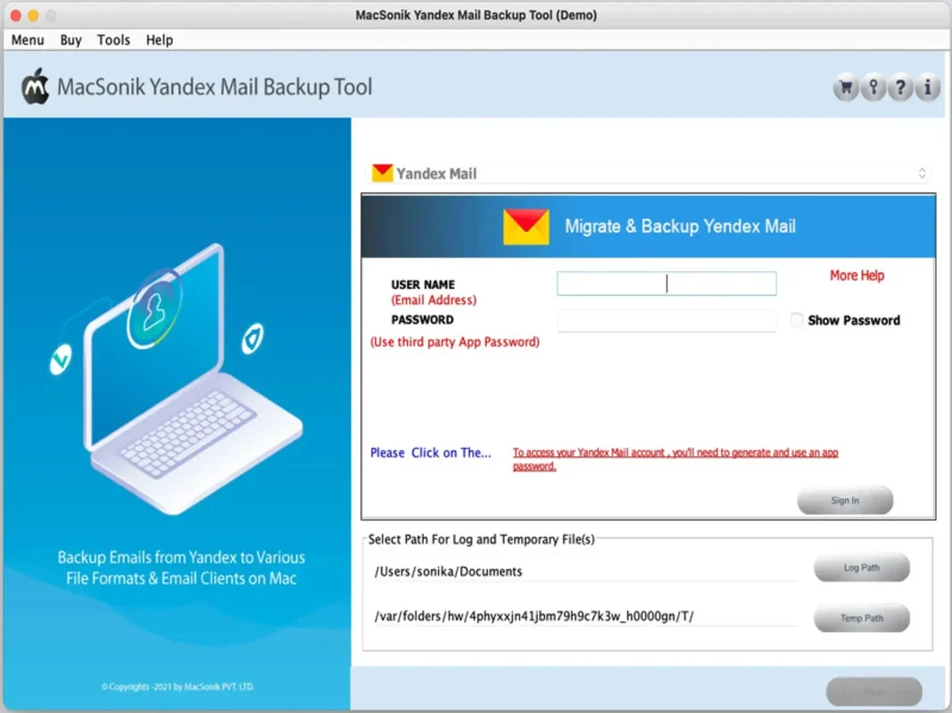 MacSonik Yandex Mail Backup Tool for Mac - Efficient Backup Solution