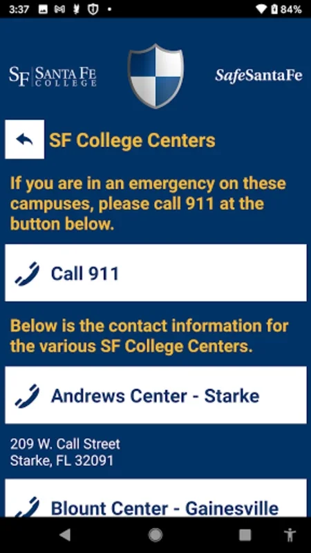 Safe Santa Fe for Android - Enhancing Campus Safety