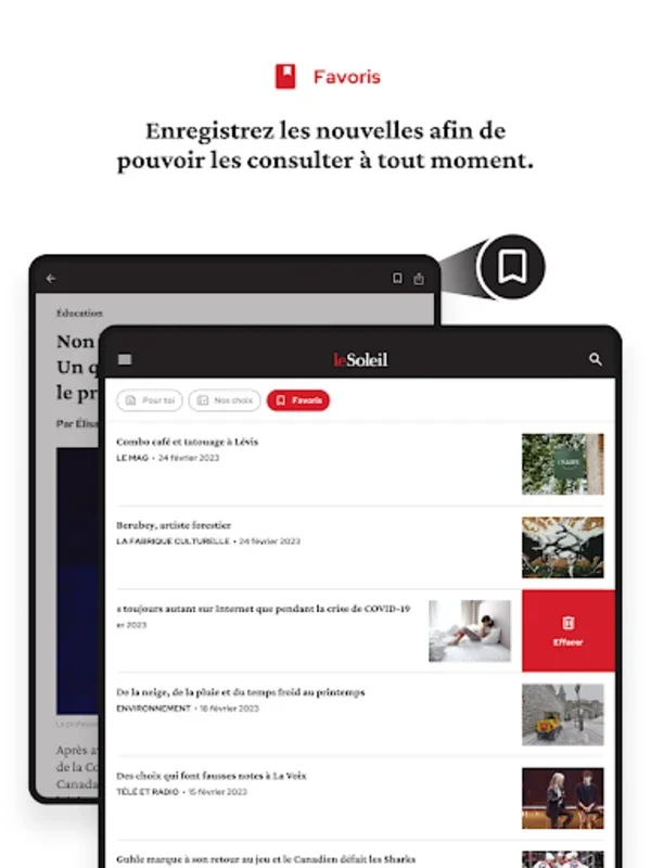 Le Soleil for Android: Personalized News Hub