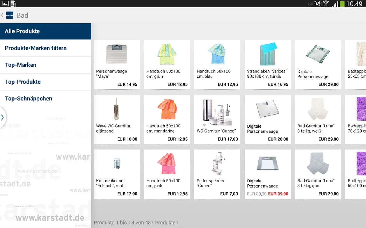 Karstadt for Android: Diverse Products with Free Shipping