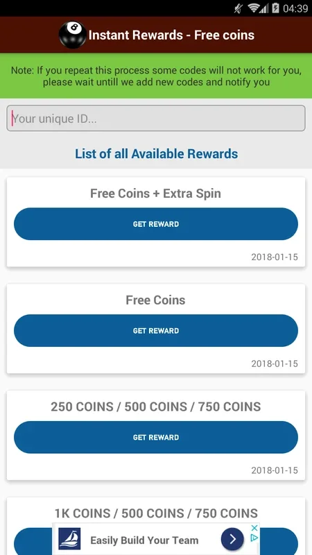 Pool Instant Reward Daily Free Coins for Android - Enhance Your 8 Ball Pool Experience