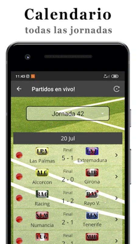 Info Liga 123 for Android - Get Real-Time Soccer Updates