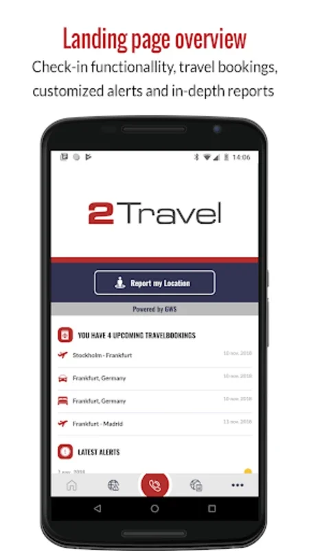 2Travel for Android: Secure Business Travel Alerts