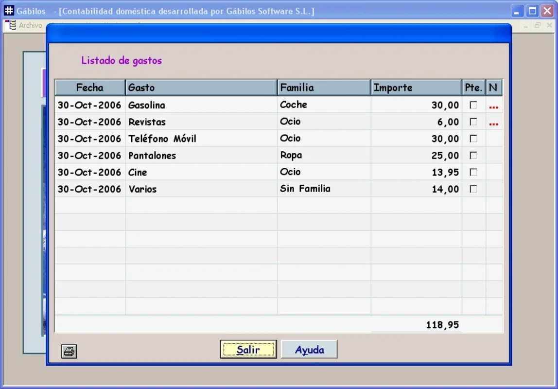 Gabilos Contabilidad Domestica for Windows: Streamlined Home Accounting