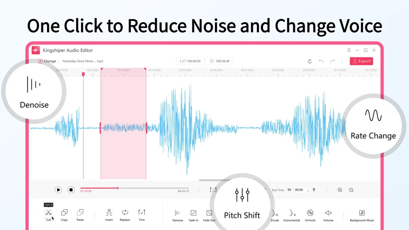 Kingshiper Audio Editor for Windows - Professional Audio Editing