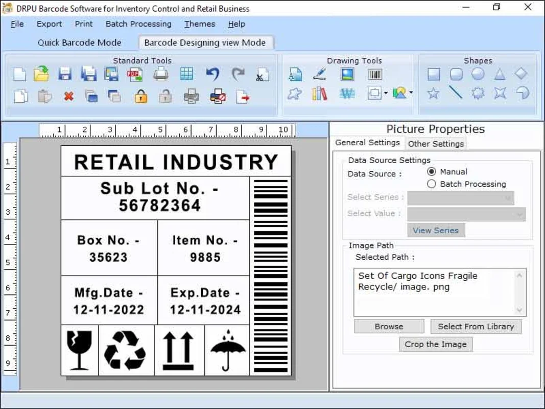 Retail Industry Barcode Labeling Tool for Windows - Efficient Label Design