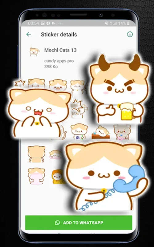 Mochi Peach Cat Stickers whats for Android - Expressive Messaging