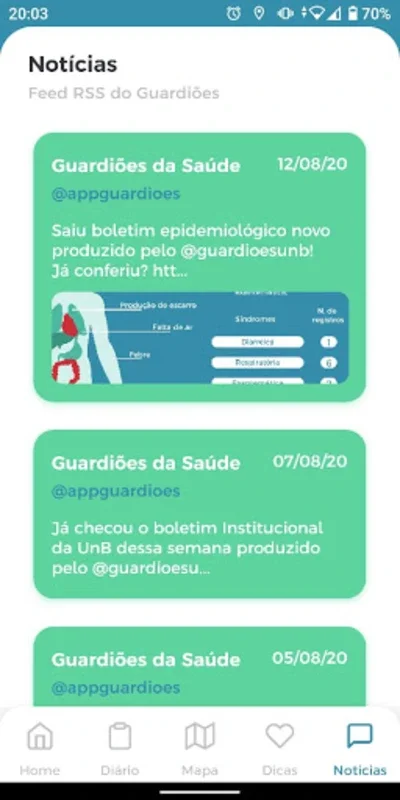 Guardiões da Saúde for Android - Monitor Public Health Trends