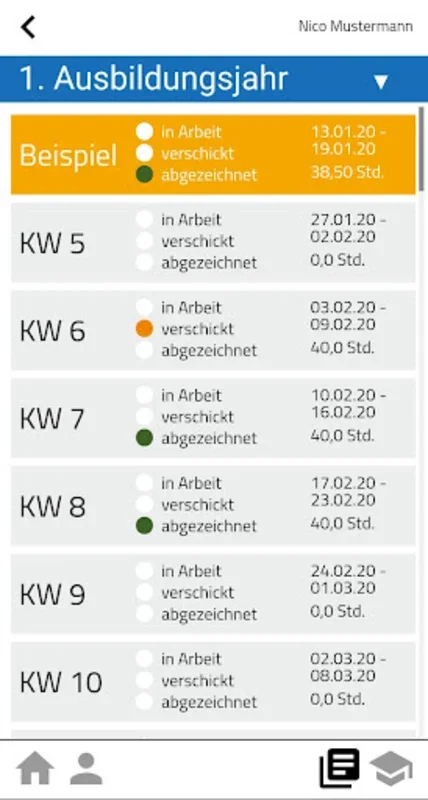 Berichtsheft Farbe for Android - Streamlined Training Log