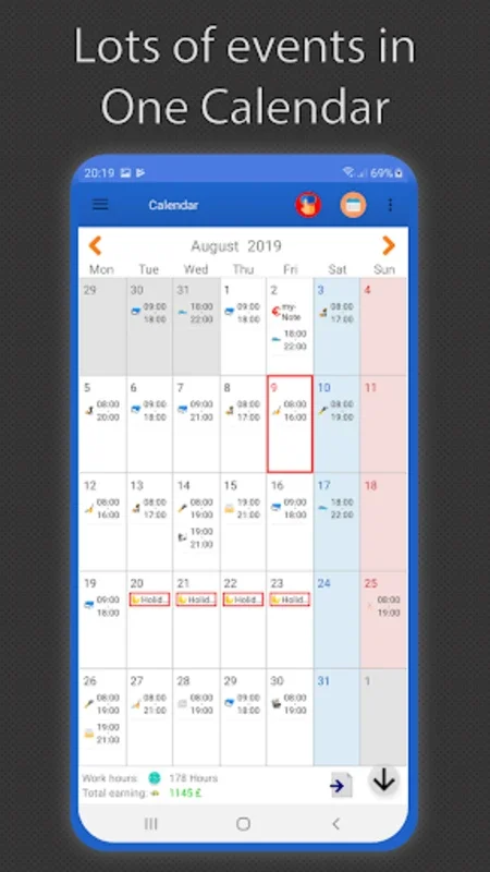 Working Hours 4b for Android - Manage Work Hours Easily