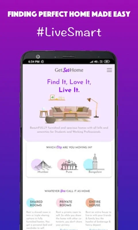 GetSetHome for Android - Find Furnished Coliving Spaces