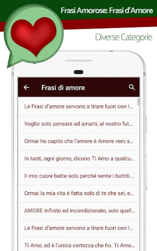 Frasi Amore for Android - Romantic Phrases App