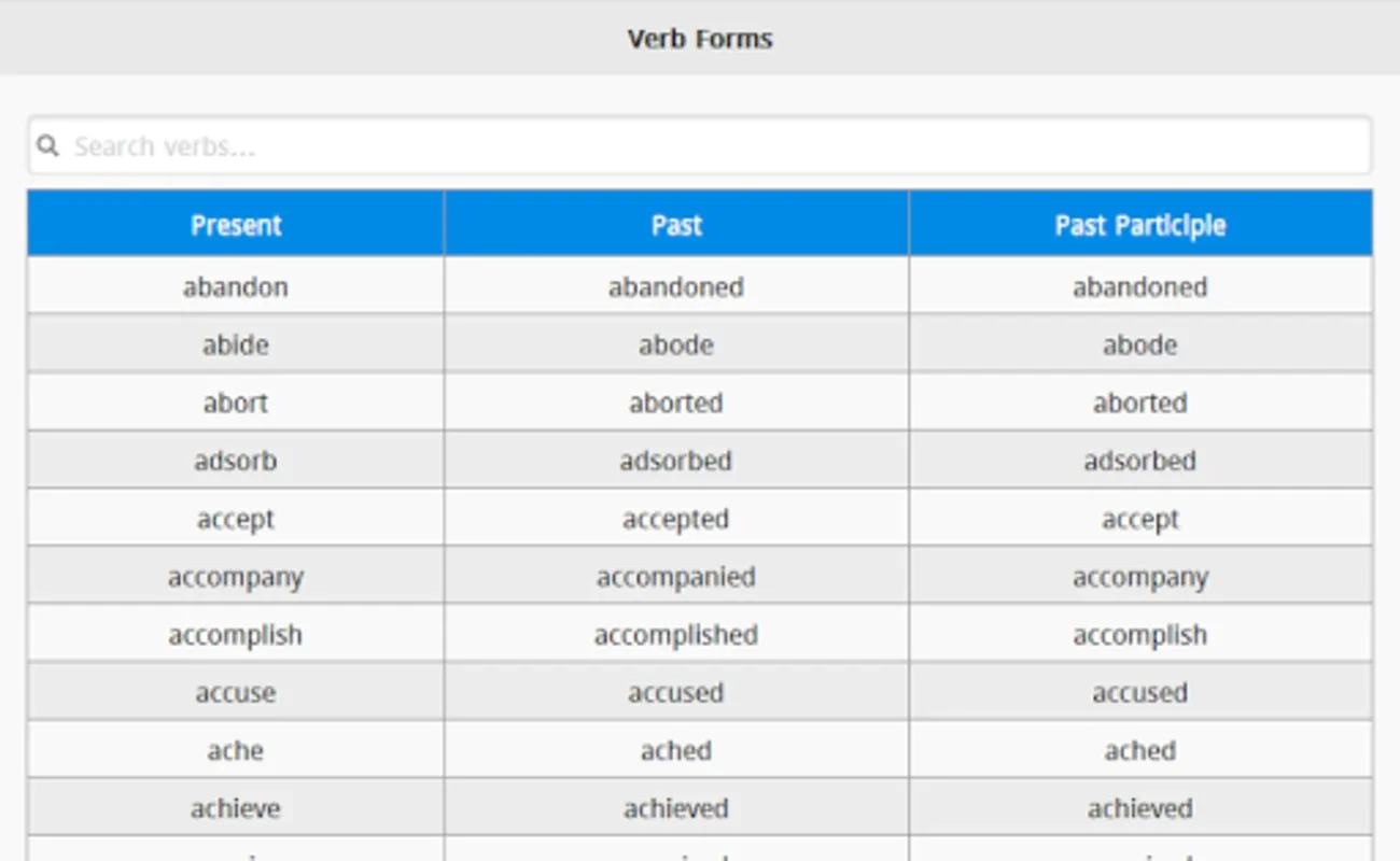 English Verb Forms for Android - Master Verbs Offline