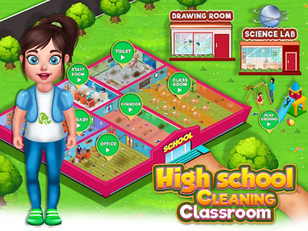 Baby Girl School CleanUp for Android: Teach Kids Tidiness