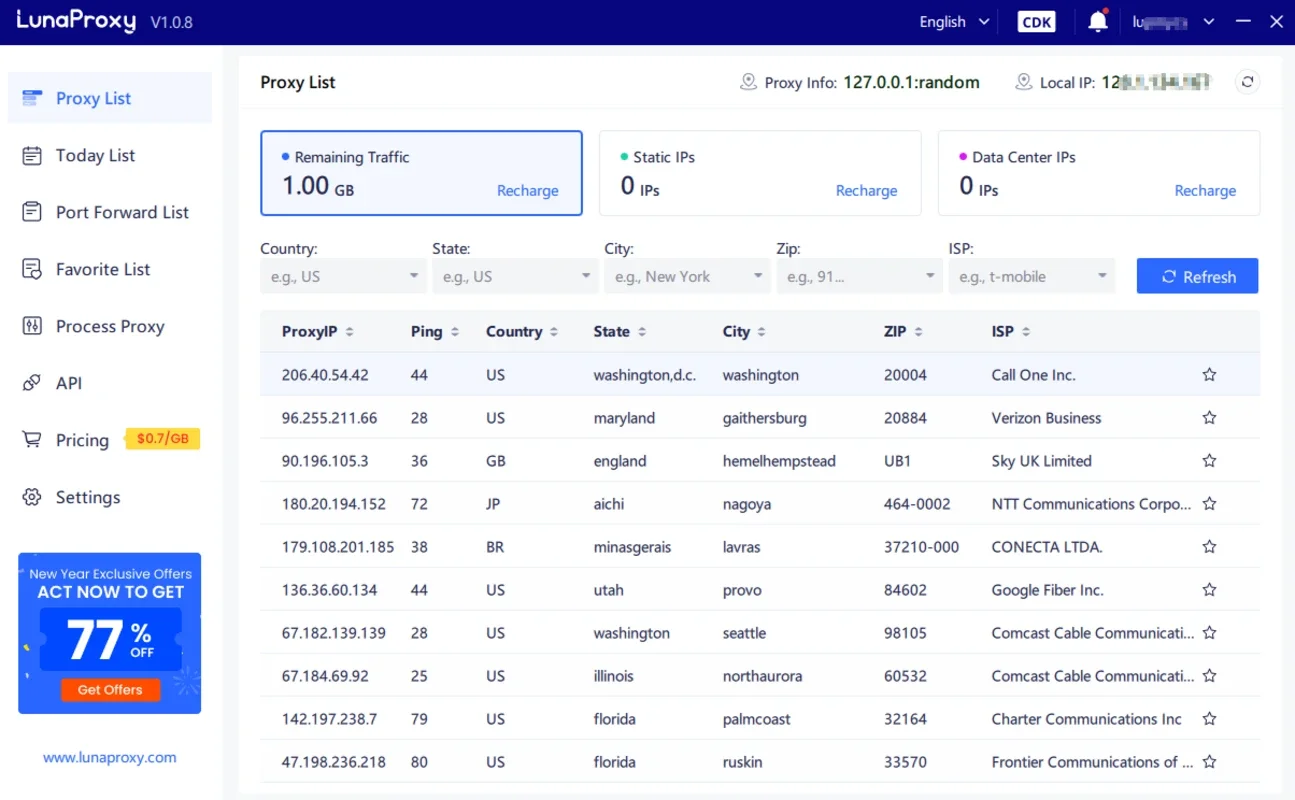 Luna S5 Proxy for Windows - Stable Social Media Proxy Solution