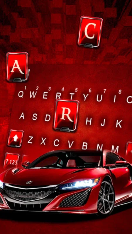 Maroon Race Car Keyboard Backg for Android - Stylish Typing